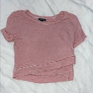 pink striped crop top